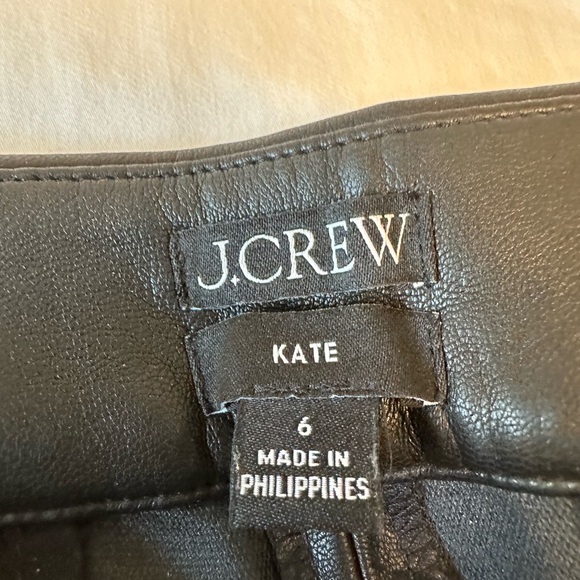 J. Crew Size 6 Black Faux Leather Trousers NWOT - Picture 3 of 4